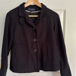 Banana Republic black short wool coat